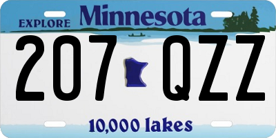 MN license plate 207QZZ