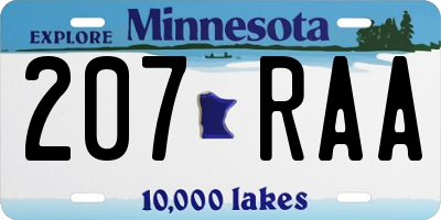MN license plate 207RAA