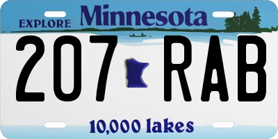 MN license plate 207RAB