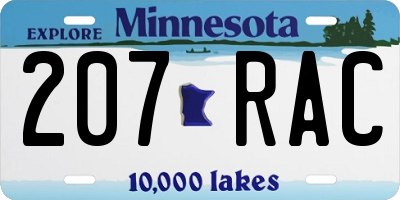 MN license plate 207RAC