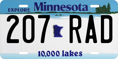 MN license plate 207RAD