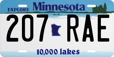 MN license plate 207RAE