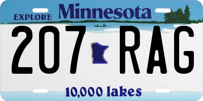 MN license plate 207RAG