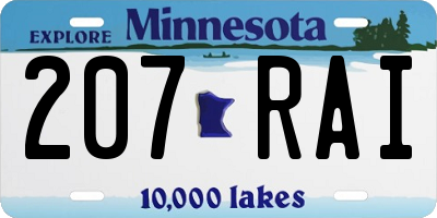 MN license plate 207RAI