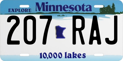 MN license plate 207RAJ