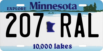 MN license plate 207RAL