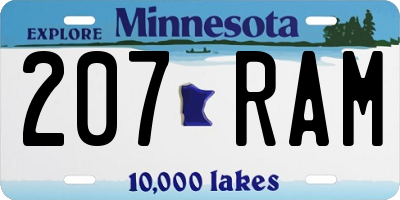 MN license plate 207RAM