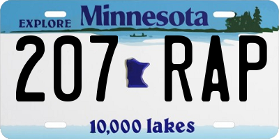 MN license plate 207RAP