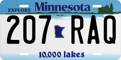 MN license plate 207RAQ