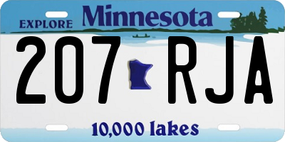 MN license plate 207RJA
