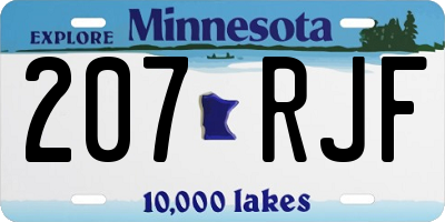 MN license plate 207RJF