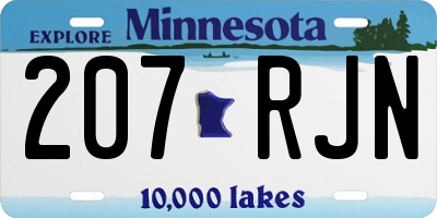 MN license plate 207RJN