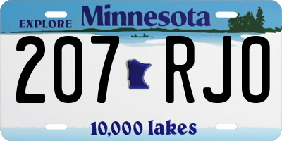 MN license plate 207RJO