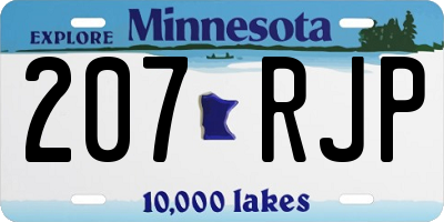 MN license plate 207RJP