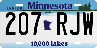 MN license plate 207RJW