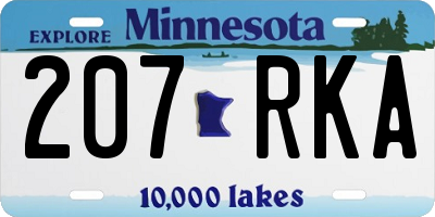 MN license plate 207RKA