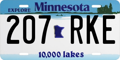 MN license plate 207RKE