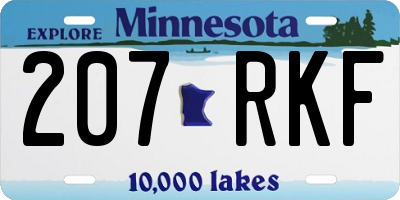 MN license plate 207RKF