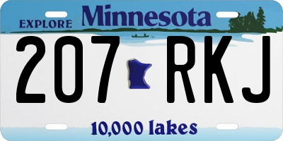 MN license plate 207RKJ