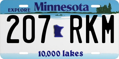 MN license plate 207RKM