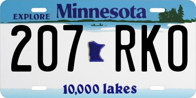 MN license plate 207RKO