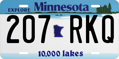 MN license plate 207RKQ