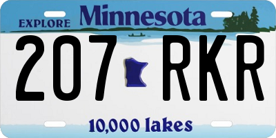 MN license plate 207RKR