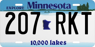 MN license plate 207RKT