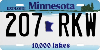 MN license plate 207RKW