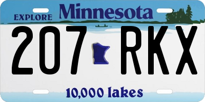 MN license plate 207RKX