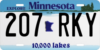 MN license plate 207RKY