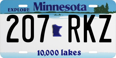 MN license plate 207RKZ