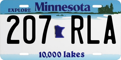 MN license plate 207RLA