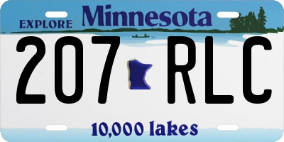 MN license plate 207RLC