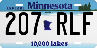 MN license plate 207RLF