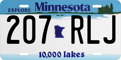 MN license plate 207RLJ