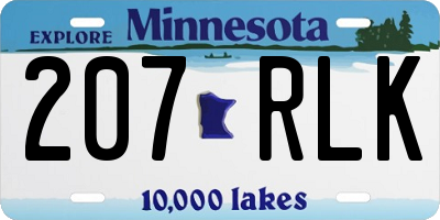 MN license plate 207RLK
