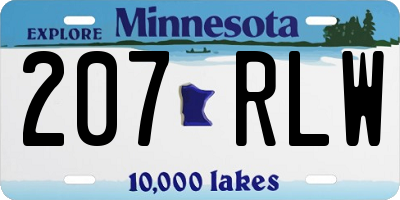 MN license plate 207RLW