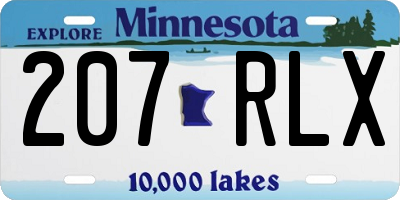 MN license plate 207RLX