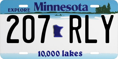 MN license plate 207RLY