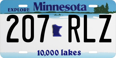 MN license plate 207RLZ