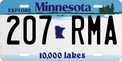 MN license plate 207RMA