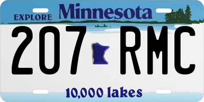MN license plate 207RMC