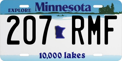MN license plate 207RMF