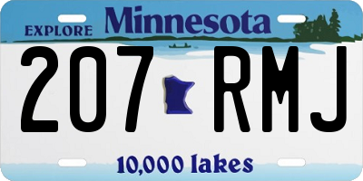 MN license plate 207RMJ