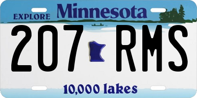 MN license plate 207RMS