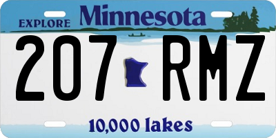 MN license plate 207RMZ