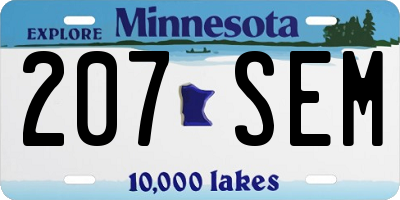 MN license plate 207SEM