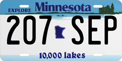 MN license plate 207SEP
