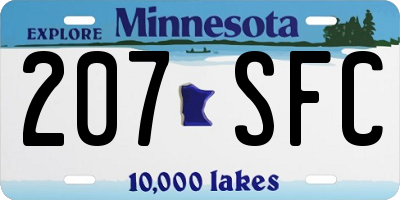 MN license plate 207SFC